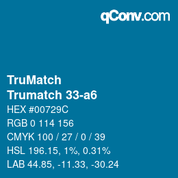 Color code: TruMatch - Trumatch 33-a6 | qconv.com