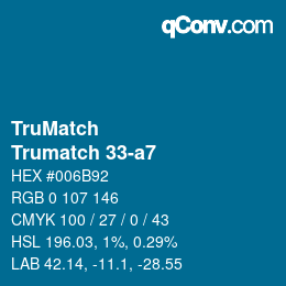 Código de color: TruMatch - Trumatch 33-a7 | qconv.com