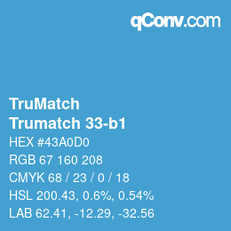 Color code: TruMatch - Trumatch 33-b1 | qconv.com