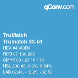 Code couleur: TruMatch - Trumatch 33-b1 | qconv.com