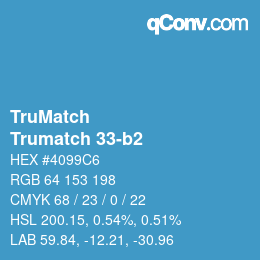 Color code: TruMatch - Trumatch 33-b2 | qconv.com