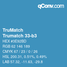 Color code: TruMatch - Trumatch 33-b3 | qconv.com