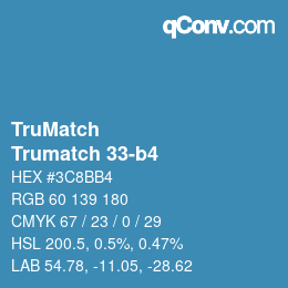Color code: TruMatch - Trumatch 33-b4 | qconv.com
