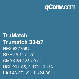 Color code: TruMatch - Trumatch 33-b7 | qconv.com