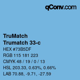 Code couleur: TruMatch - Trumatch 33-c | qconv.com