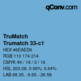 Color code: TruMatch - Trumatch 33-c1 | qconv.com