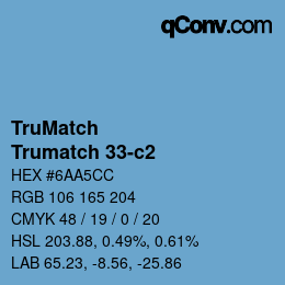 Color code: TruMatch - Trumatch 33-c2 | qconv.com