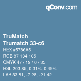 Color code: TruMatch - Trumatch 33-c6 | qconv.com