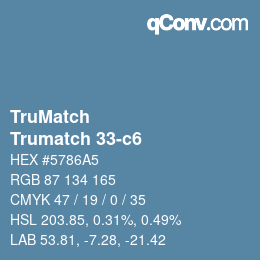 Code couleur: TruMatch - Trumatch 33-c6 | qconv.com