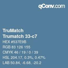 Color code: TruMatch - Trumatch 33-c7 | qconv.com