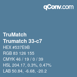 Código de color: TruMatch - Trumatch 33-c7 | qconv.com