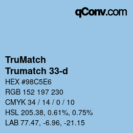 Code couleur: TruMatch - Trumatch 33-d | qconv.com