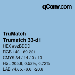 Code couleur: TruMatch - Trumatch 33-d1 | qconv.com