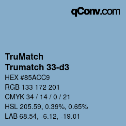 Color code: TruMatch - Trumatch 33-d3 | qconv.com