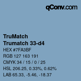 Color code: TruMatch - Trumatch 33-d4 | qconv.com