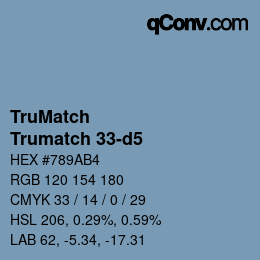 Code couleur: TruMatch - Trumatch 33-d5 | qconv.com