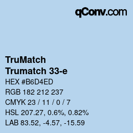 Color code: TruMatch - Trumatch 33-e | qconv.com