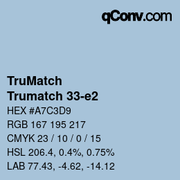 Código de color: TruMatch - Trumatch 33-e2 | qconv.com
