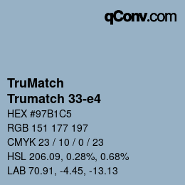 Code couleur: TruMatch - Trumatch 33-e4 | qconv.com