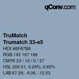 Color code: TruMatch - Trumatch 33-e5 | qconv.com