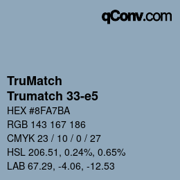 Code couleur: TruMatch - Trumatch 33-e5 | qconv.com