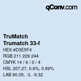 Farbcode: TruMatch - Trumatch 33-f | qconv.com