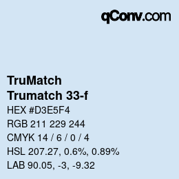 Código de color: TruMatch - Trumatch 33-f | qconv.com