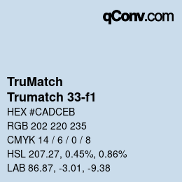 Code couleur: TruMatch - Trumatch 33-f1 | qconv.com