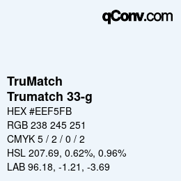 Color code: TruMatch - Trumatch 33-g | qconv.com