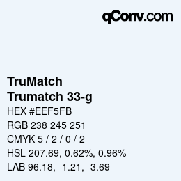 Color code: TruMatch - Trumatch 33-g | qconv.com