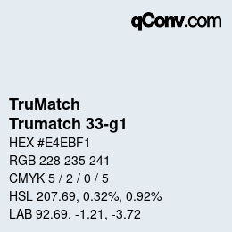 Farbcode: TruMatch - Trumatch 33-g1 | qconv.com