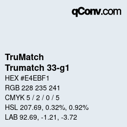 Color code: TruMatch - Trumatch 33-g1 | qconv.com