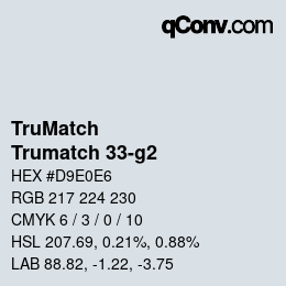 Code couleur: TruMatch - Trumatch 33-g2 | qconv.com