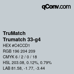 カラーコード: TruMatch - Trumatch 33-g4 | qconv.com