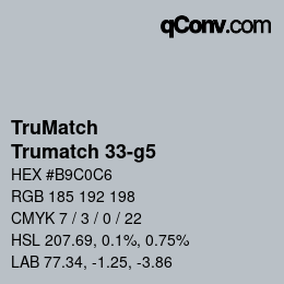 Farbcode: TruMatch - Trumatch 33-g5 | qconv.com