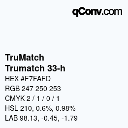 Color code: TruMatch - Trumatch 33-h | qconv.com