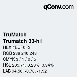 カラーコード: TruMatch - Trumatch 33-h1 | qconv.com