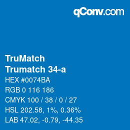 Color code: TruMatch - Trumatch 34-a | qconv.com