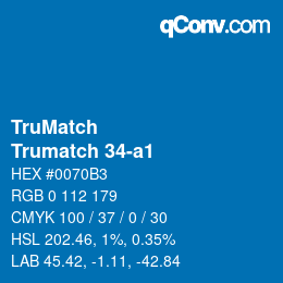 Código de color: TruMatch - Trumatch 34-a1 | qconv.com