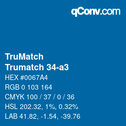 Code couleur: TruMatch - Trumatch 34-a3 | qconv.com