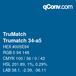 Código de color: TruMatch - Trumatch 34-a5 | qconv.com