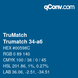 Código de color: TruMatch - Trumatch 34-a6 | qconv.com