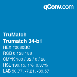 Code couleur: TruMatch - Trumatch 34-b1 | qconv.com