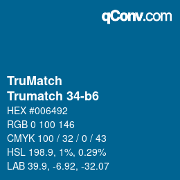 Code couleur: TruMatch - Trumatch 34-b6 | qconv.com