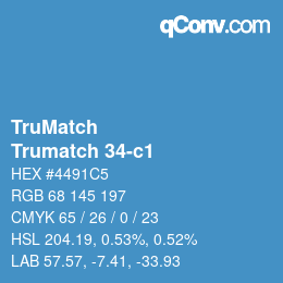 Color code: TruMatch - Trumatch 34-c1 | qconv.com