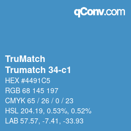 Código de color: TruMatch - Trumatch 34-c1 | qconv.com