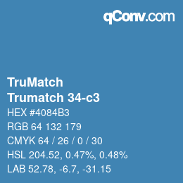 Color code: TruMatch - Trumatch 34-c3 | qconv.com