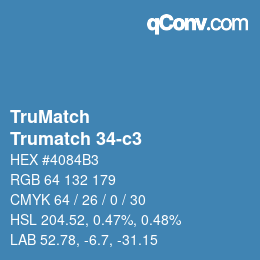 Code couleur: TruMatch - Trumatch 34-c3 | qconv.com