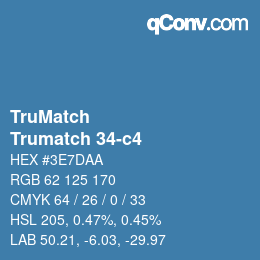 Code couleur: TruMatch - Trumatch 34-c4 | qconv.com