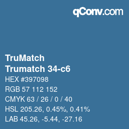 Color code: TruMatch - Trumatch 34-c6 | qconv.com